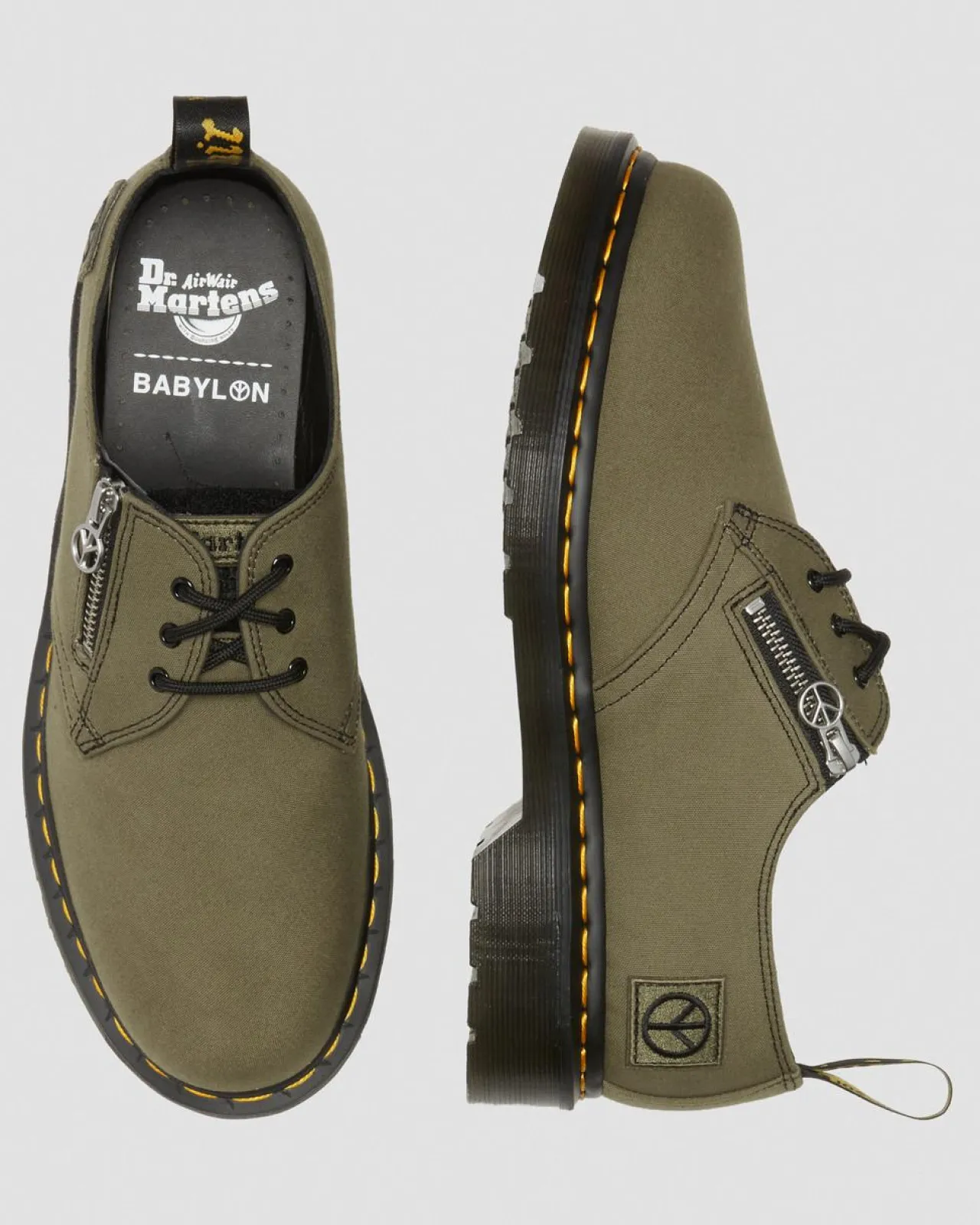 Dr. Martens 1461 Babylon Canvas Leren Schoenen^UNISEX Veterschoenen|Schoenen