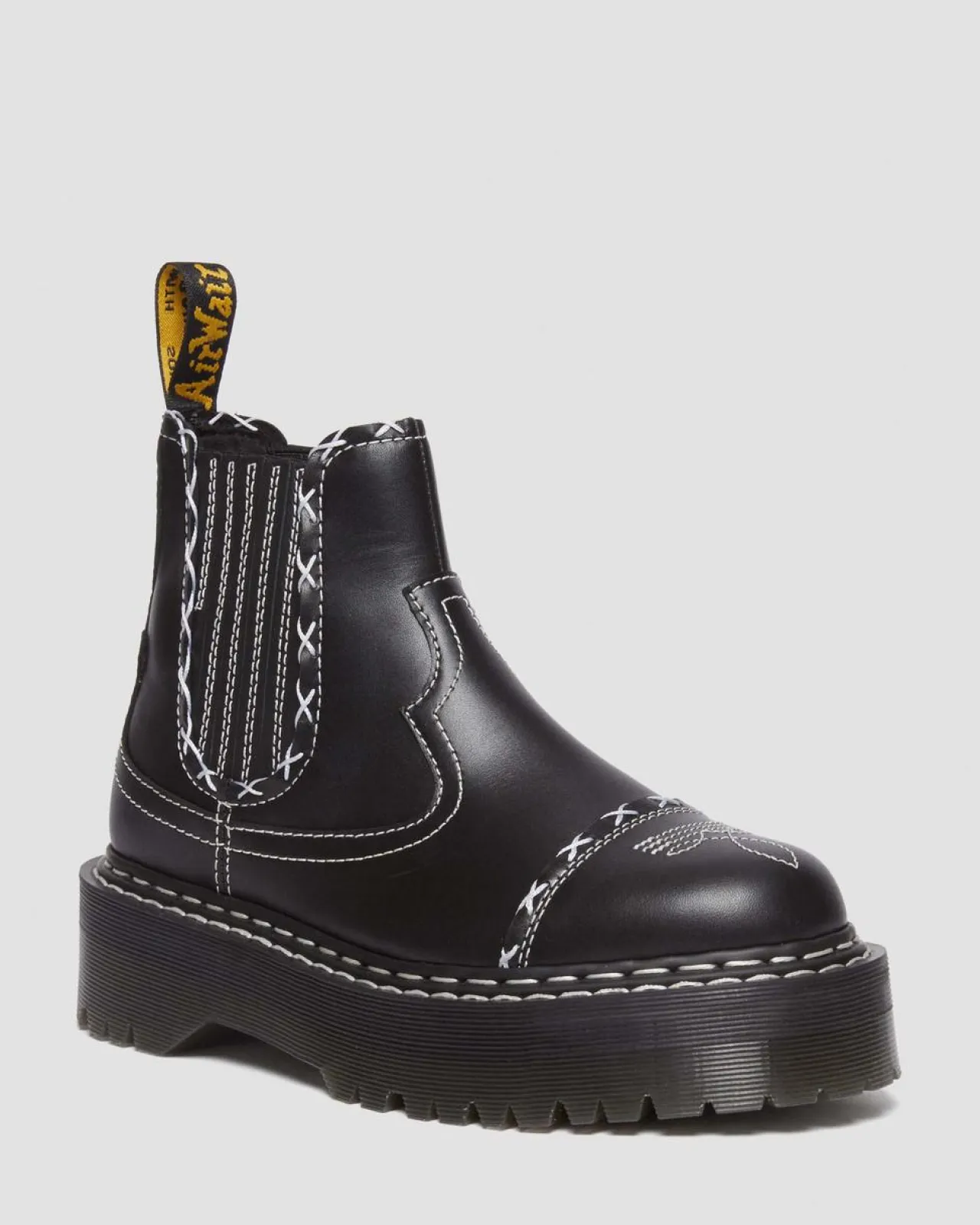 Dr. Martens 2976 Contrasterende Steek Leren Chelsea Laarzen^ Originals|Nieuw Binnen