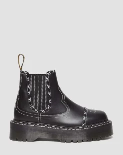 Dr. Martens 2976 Contrasterende Steek Leren Chelsea Laarzen^ Originals|Nieuw Binnen