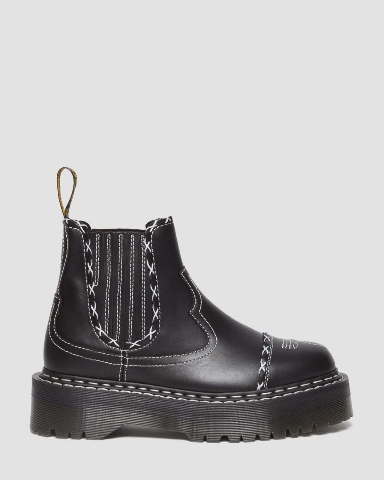 Dr. Martens 2976 Contrasterende Steek Leren Chelsea Laarzen^ Originals|Nieuw Binnen