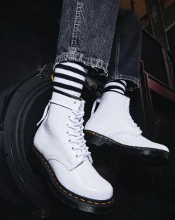 Dr. Martens 1460 Lakleren Krokodillen Reliëf Laarzen^WOMENS Dames Sale|Veterlaarzen