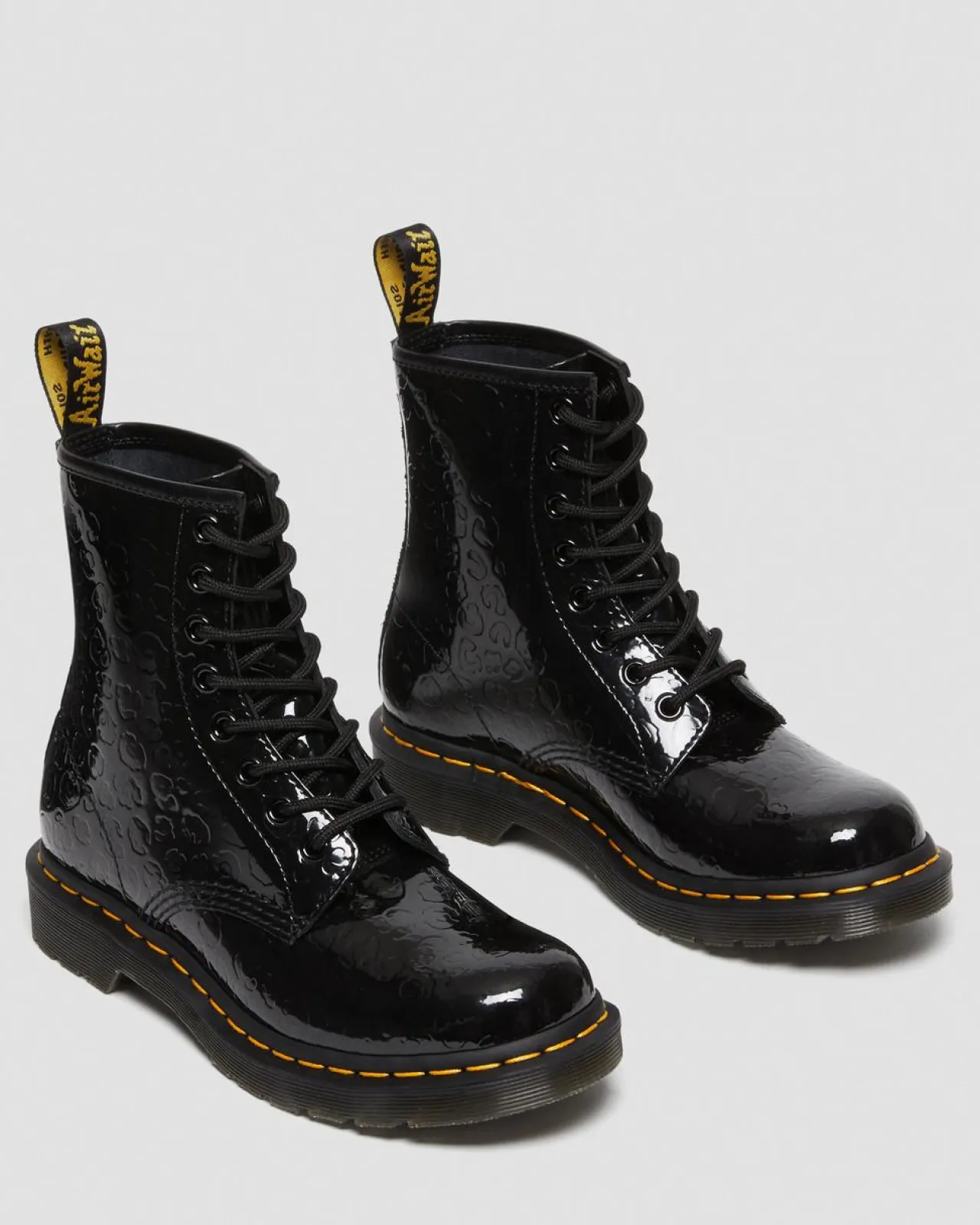 Dr. Martens 1460 lakleren laarzen met reliëf luipaardprint^UNISEX Veterlaarzen|Enkellaarzen