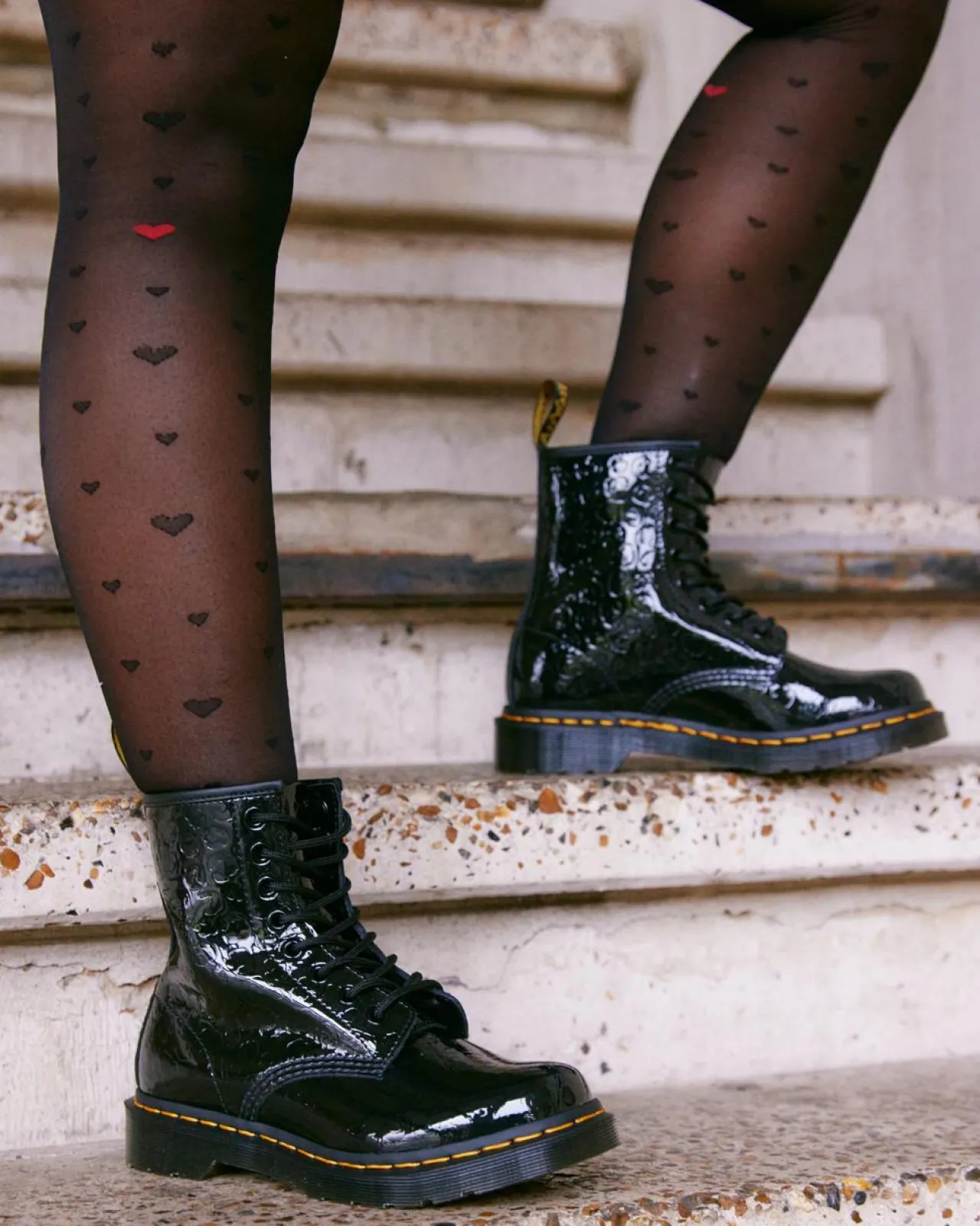 Dr. Martens 1460 lakleren laarzen met reliëf luipaardprint^UNISEX Veterlaarzen|Enkellaarzen