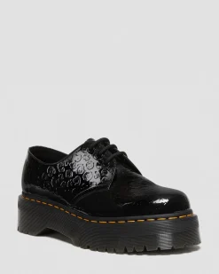 Dr. Martens 1461 lakleren platformschoenen met reliëf luipaardprint^GIFTS Platform Schoenen|Schoenen