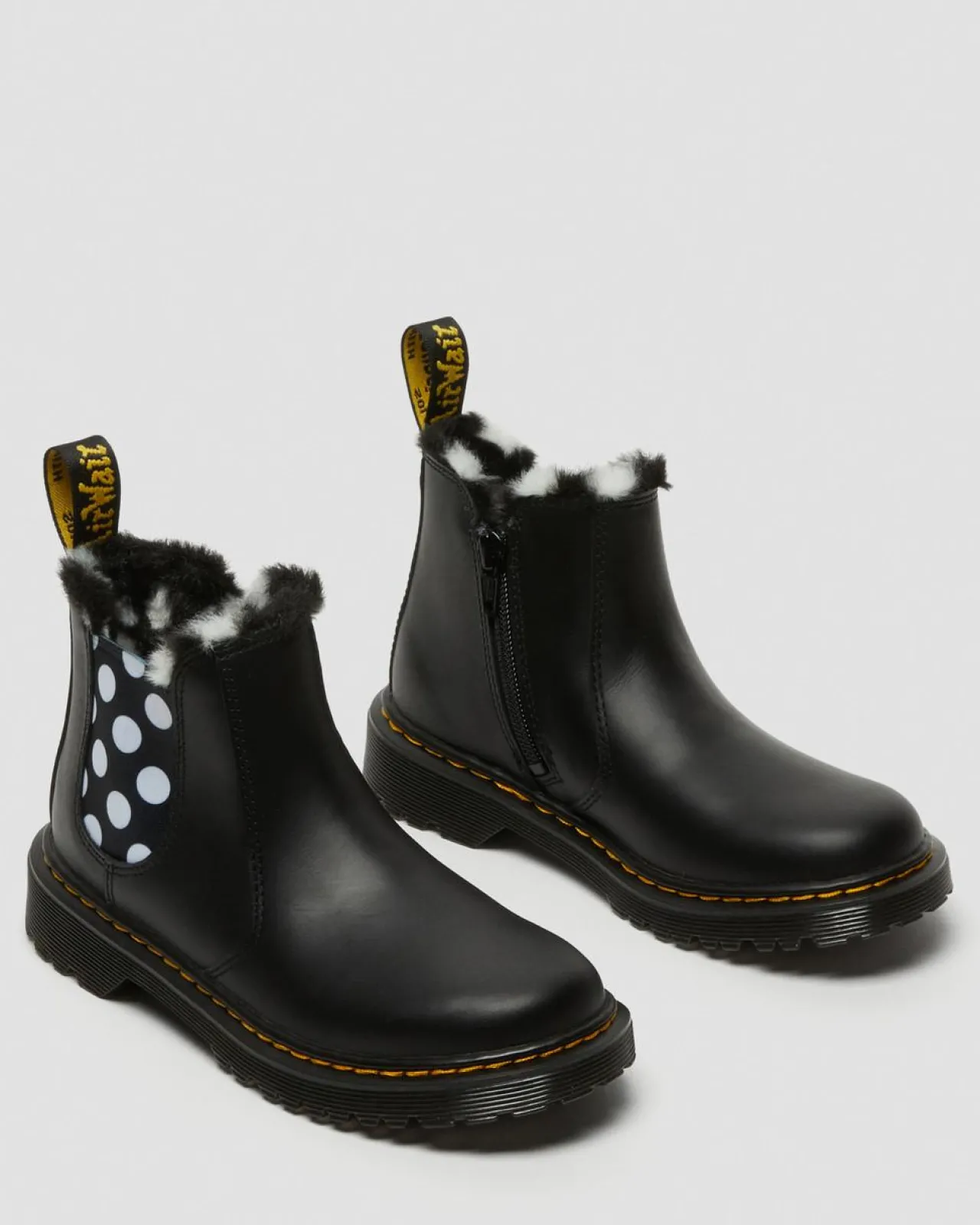 Dr. Martens 2976 Leonore Imitatiebont gevoerde Leren Chelsea Boots voor Kinderen^GIFTS Sale Voor Kinderen|Laarzen
