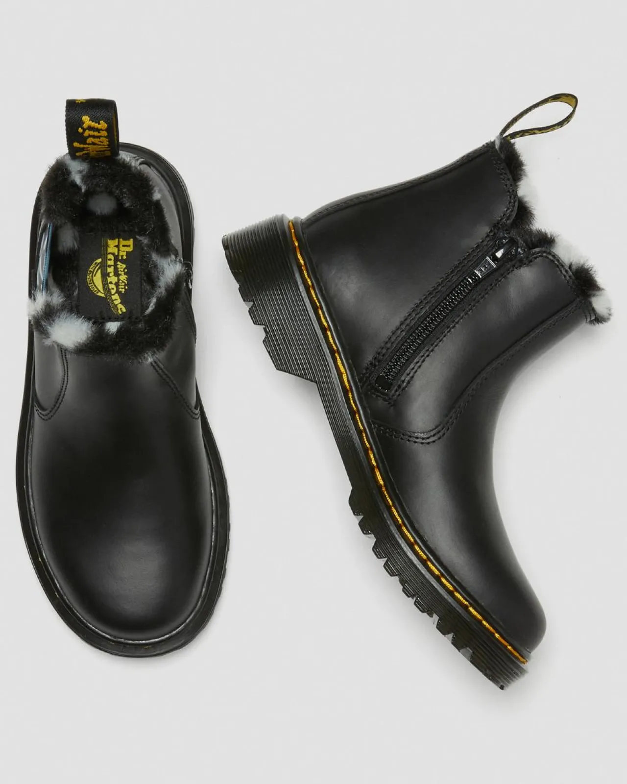 Dr. Martens 2976 Leonore Imitatiebont gevoerde Leren Chelsea Boots voor Kinderen^GIFTS Sale Voor Kinderen|Laarzen