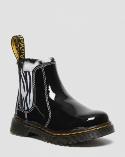 Dr. Martens 2976 Leonore T Zwart Lakleer^ Sale Voor Kinderen