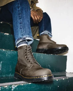 Dr. Martens 1460 Paneel Leer + 50/50 Polyester Enkellaarzen^ Heren Sale