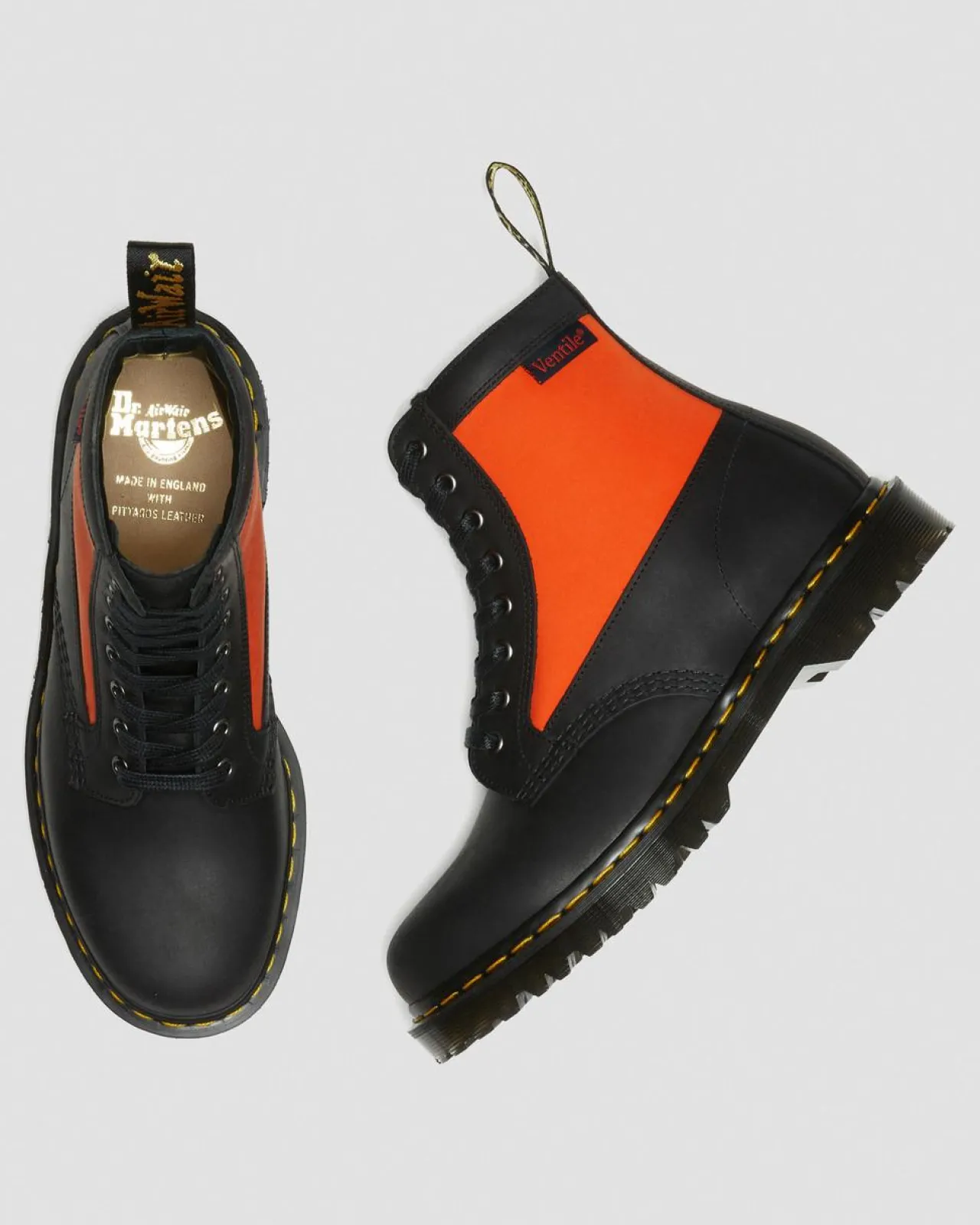 Dr. Martens 1460 Paneel Leer + Ventile® Enkellaarzen^UNISEX Heren Sale|Made In England