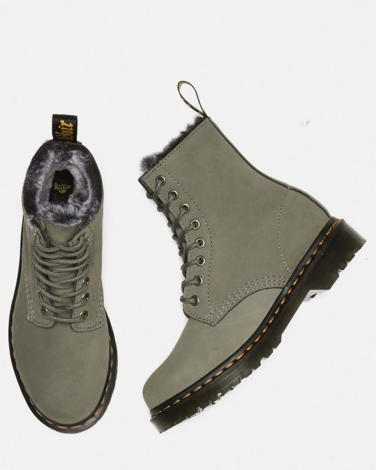 Dr. Martens 1460 Serena Imitatiebont Gevoerde Nubuck Veterlaarzen^UNISEX Veterlaarzen|Enkellaarzen