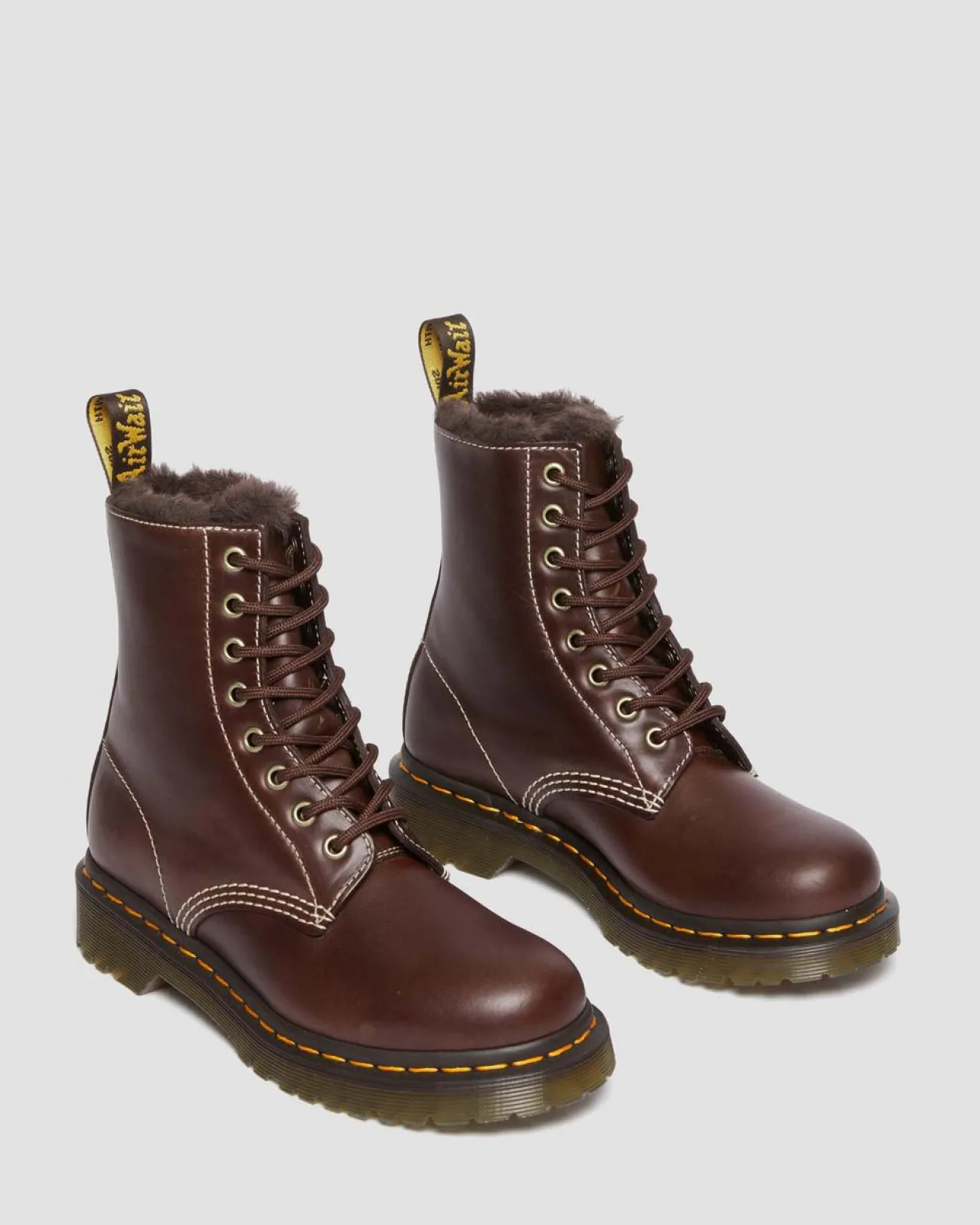 Dr. Martens 1460 Serena Imitatiebont Gevoerde Leren Veterlaarzen^UNISEX Veterlaarzen|Enkellaarzen