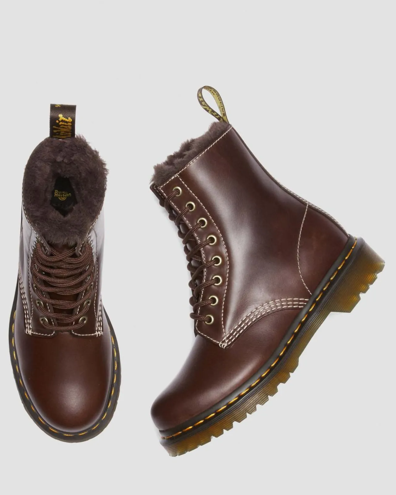 Dr. Martens 1460 Serena Imitatiebont Gevoerde Leren Veterlaarzen^UNISEX Veterlaarzen|Enkellaarzen