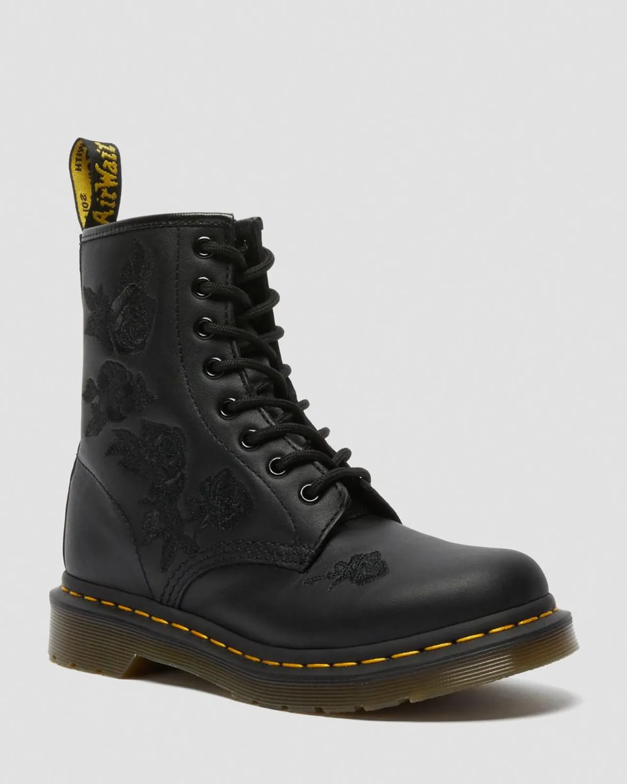 Dr. Martens 1490 Vonda Mono Rose Leren Veterlaarzen met Bloemenprint^UNISEX Veterlaarzen|Enkellaarzen