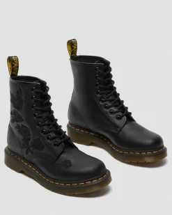 Dr. Martens 1490 Vonda Mono Rose Leren Veterlaarzen met Bloemenprint^UNISEX Veterlaarzen|Enkellaarzen