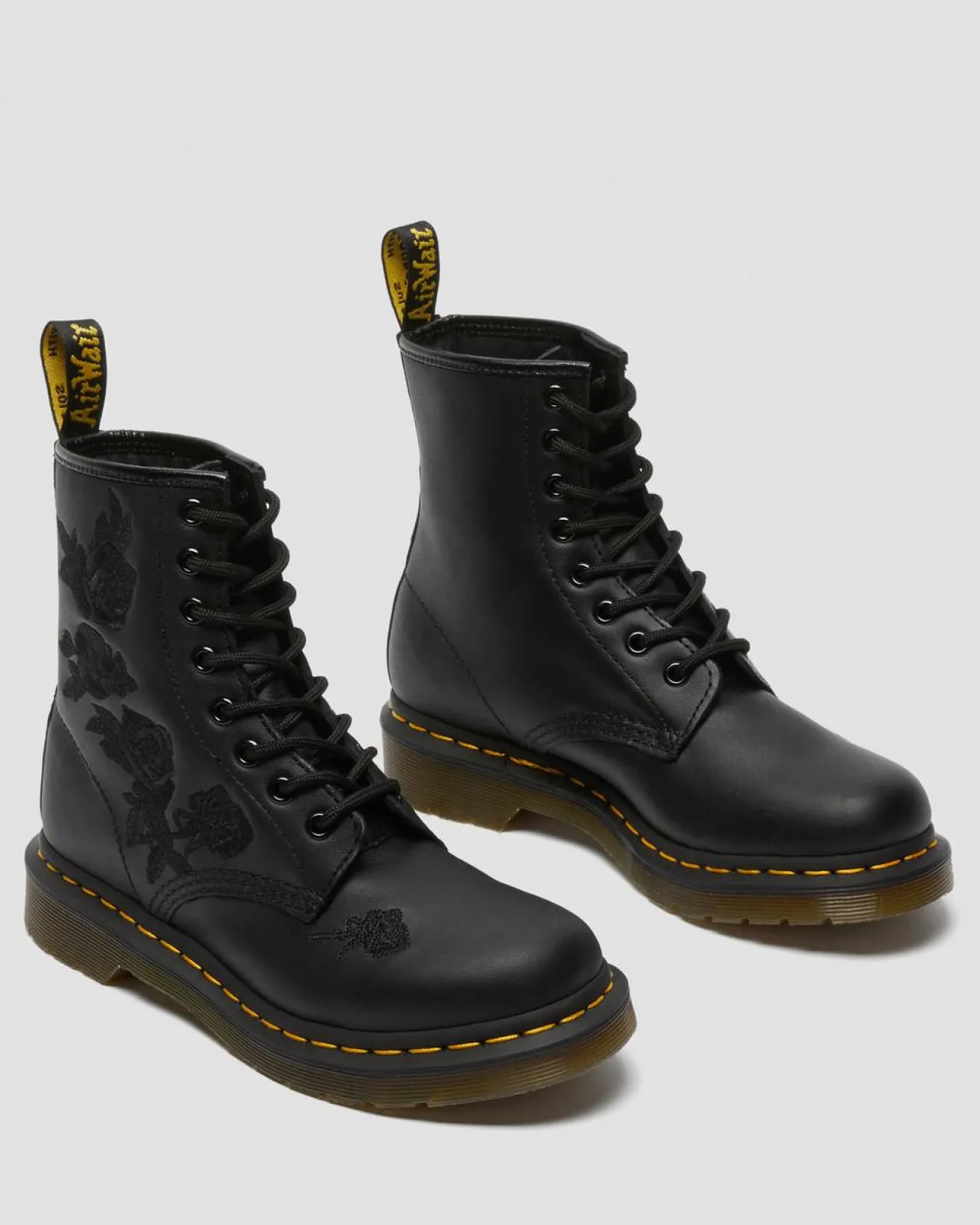 Dr. Martens 1490 Vonda Mono Rose Leren Veterlaarzen met Bloemenprint^UNISEX Veterlaarzen|Enkellaarzen