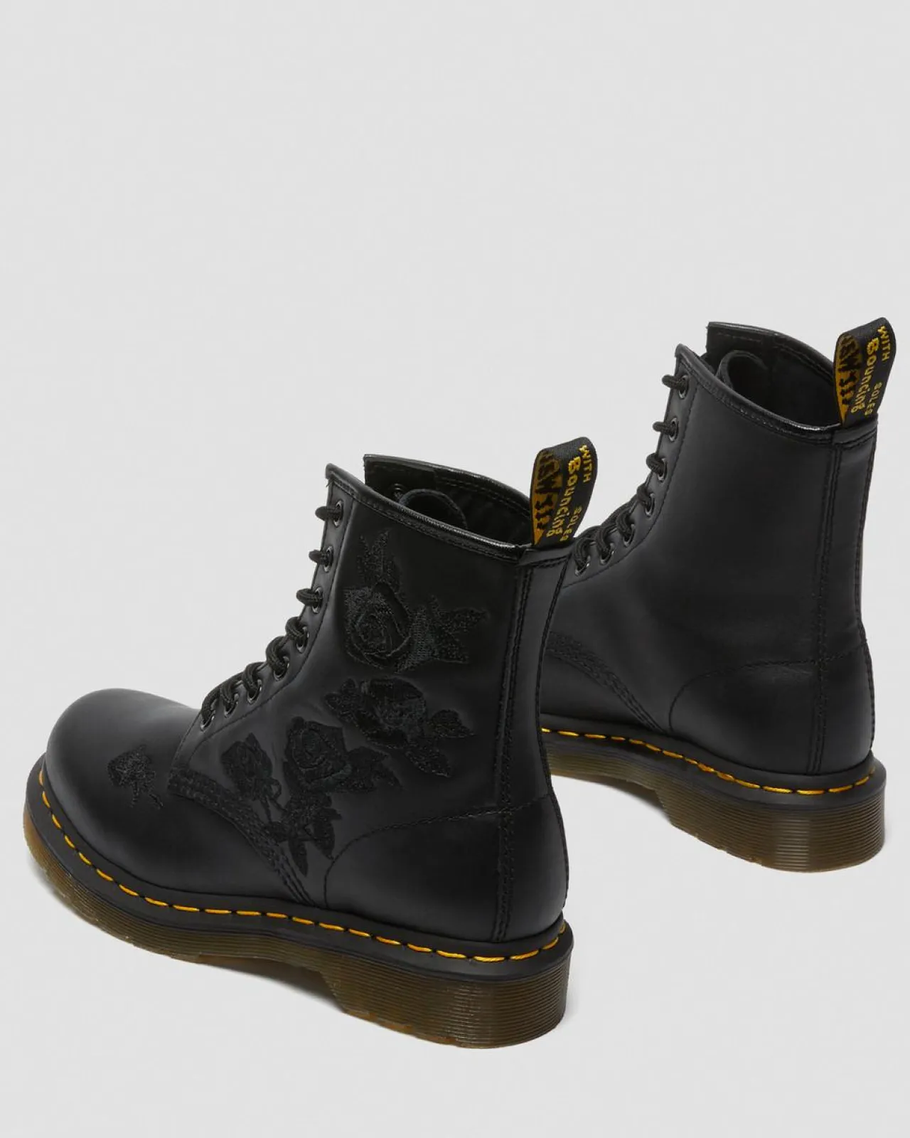 Dr. Martens 1490 Vonda Mono Rose Leren Veterlaarzen met Bloemenprint^UNISEX Veterlaarzen|Enkellaarzen