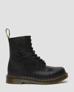 Dr. Martens 1490 Vonda Mono Rose Leren Veterlaarzen met Bloemenprint^UNISEX Veterlaarzen|Enkellaarzen