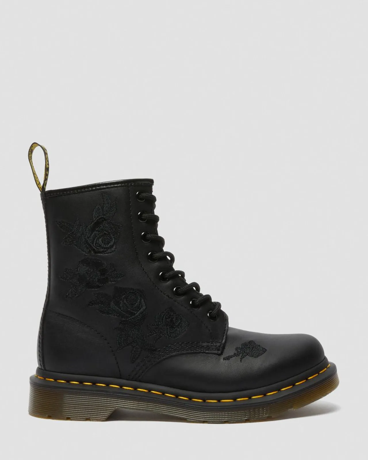 Dr. Martens 1490 Vonda Mono Rose Leren Veterlaarzen met Bloemenprint^UNISEX Veterlaarzen|Enkellaarzen
