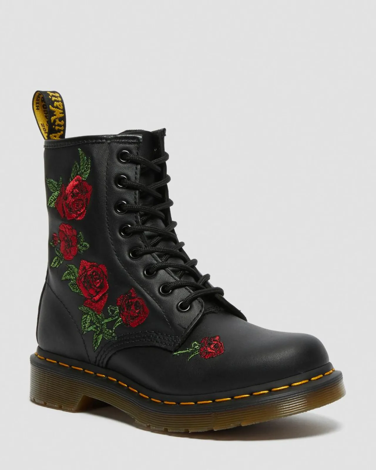 Dr. Martens 1490 Vonda Rose Leren Veterlaarzen met Bloemenprint^UNISEX Veterlaarzen|Enkellaarzen