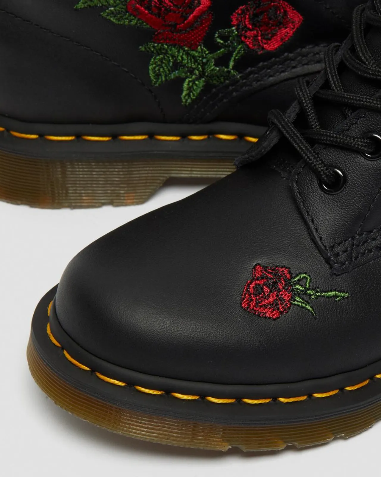Dr. Martens 1490 Vonda Rose Leren Veterlaarzen met Bloemenprint^UNISEX Veterlaarzen|Enkellaarzen