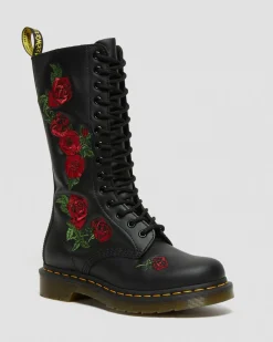 Dr. Martens 1914 Vonda Rose Leren Veterlaarzen met Bloemenprint^UNISEX Hoge Laarzen|Winterlaarzen