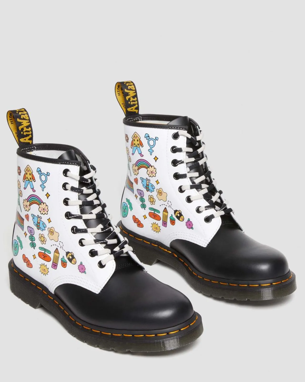 Dr. Martens 1460 Wednesday Holmes Pride Smooth Leren Laarzen^MENS Enkellaarzen|Veterlaarzen