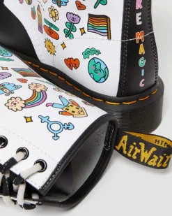 Dr. Martens 1460 Wednesday Holmes Pride Smooth Leren Laarzen^MENS Enkellaarzen|Veterlaarzen