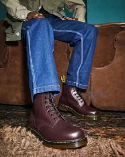 Dr. Martens 101 Yellow Stitch Smooth Leren Enkellaarzen^WOMENS Enkellaarzen|Veterlaarzen