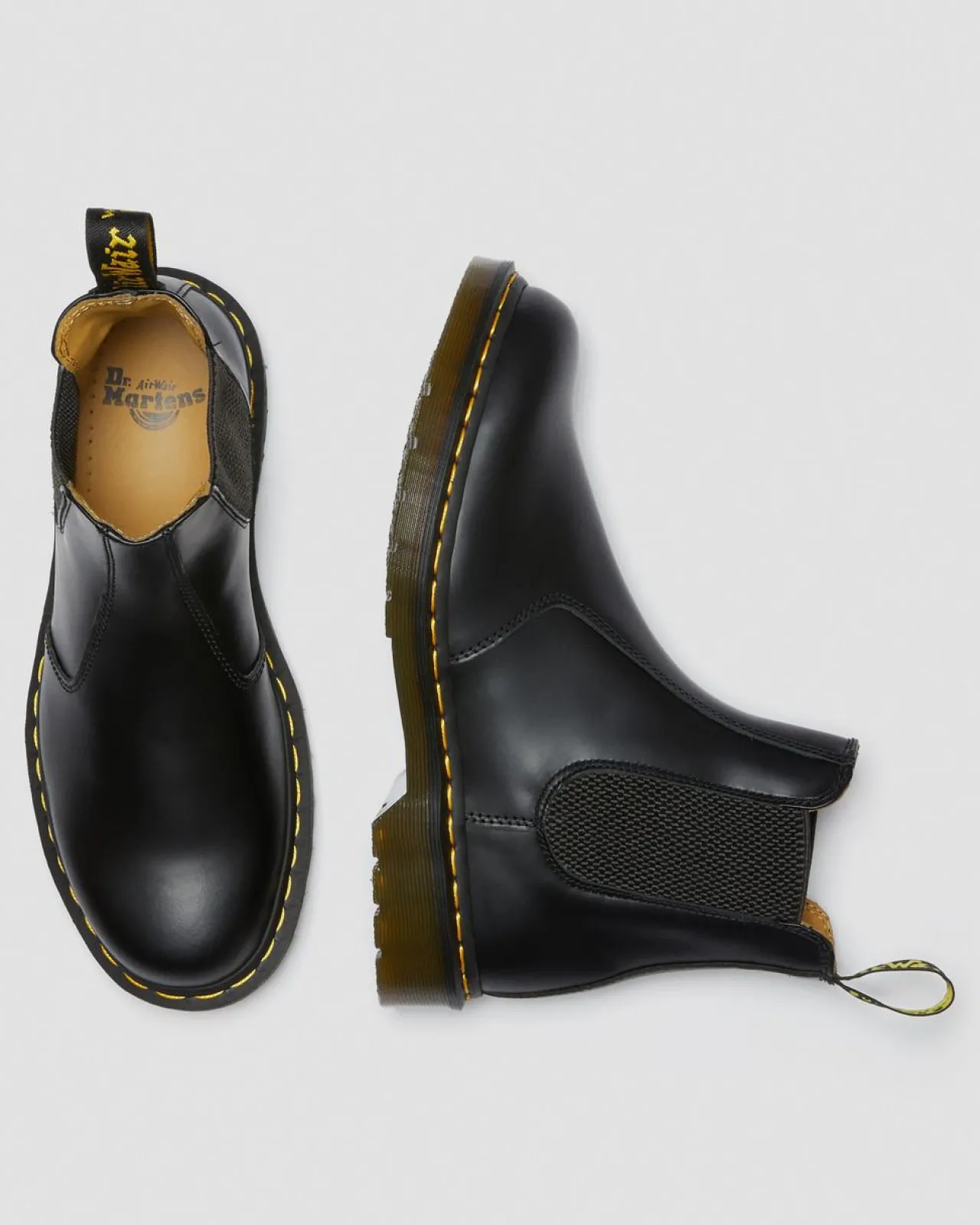 Dr. Martens 2976 Yellow Stitch Smooth Leren Chelsea Boots^TRENDING-STYLES-UK Originals|Trending Stijlen