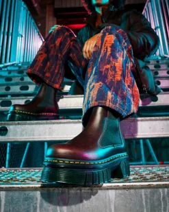 Dr. Martens Audrick Brando Leren Platform Chelsea Laarzen^WOMENS Enkellaarzen|Chelsea Boots