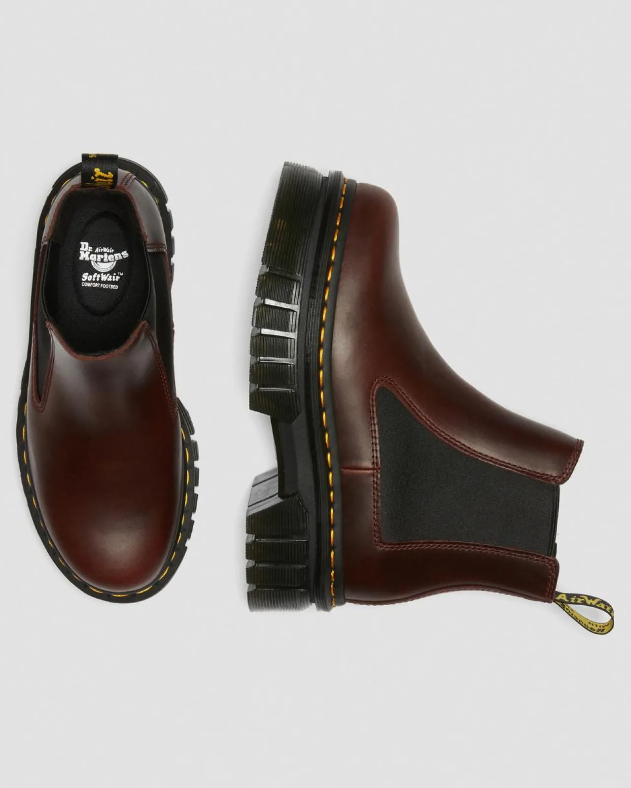 Dr. Martens Audrick Brando Leren Platform Chelsea Laarzen^WOMENS Enkellaarzen|Chelsea Boots