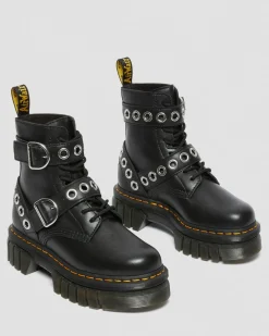 Dr. Martens Audrick Hardware Leren Platform Laarzen^WOMENS Platform Laarzen