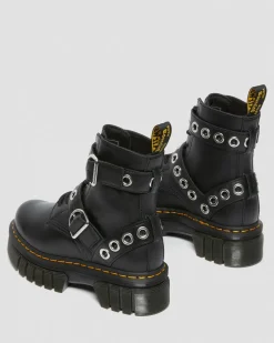 Dr. Martens Audrick Hardware Leren Platform Laarzen^WOMENS Platform Laarzen