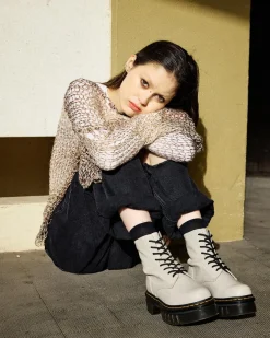 Dr. Martens Audrick Nappa Lux Platform Enkellaarzen^GIFTS Platform Laarzen|Veterlaarzen