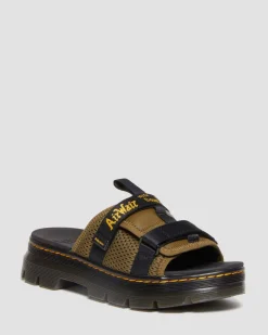 Dr. Martens Ayce Logo Gemalen Leren Platform Slippers met Band^UNISEX Sandalen|Lichte Sandalen