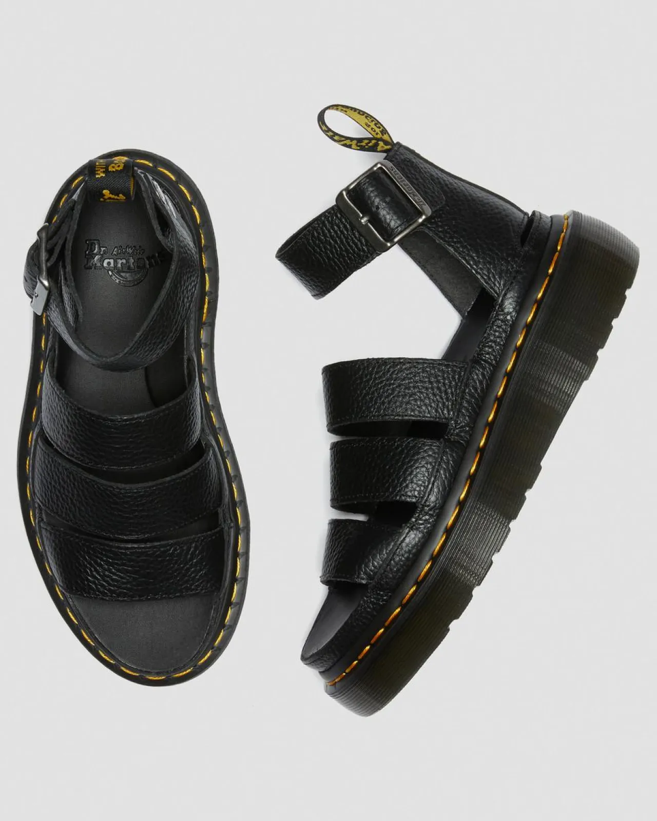 Dr. Martens Clarissa II Quad Gemalen Nappa Leren Platform Sandalen^WOMENS Platform Sandalen|Gladiator Sandalen