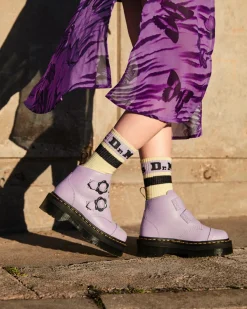 Dr. Martens Devon Bloemengesp Gemalen Nappa Leren Platformlaarzen^WOMENS Dames Sale|Zachte Leren Laarzen