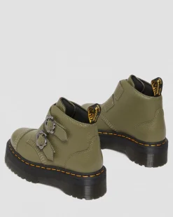 Dr. Martens Devon Bloemengesp Gemalen Nappa Leren Platformlaarzen^WOMENS Zachte Leren Laarzen