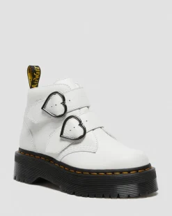 Dr. Martens Devon Heart Leren Platform Laarzen^WOMENS Enkellaarzen|Platform Laarzen