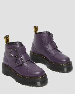Dr. Martens Devon Heart Leren Platform Laarzen^WOMENS Platform Laarzen|Zachte Leren Laarzen