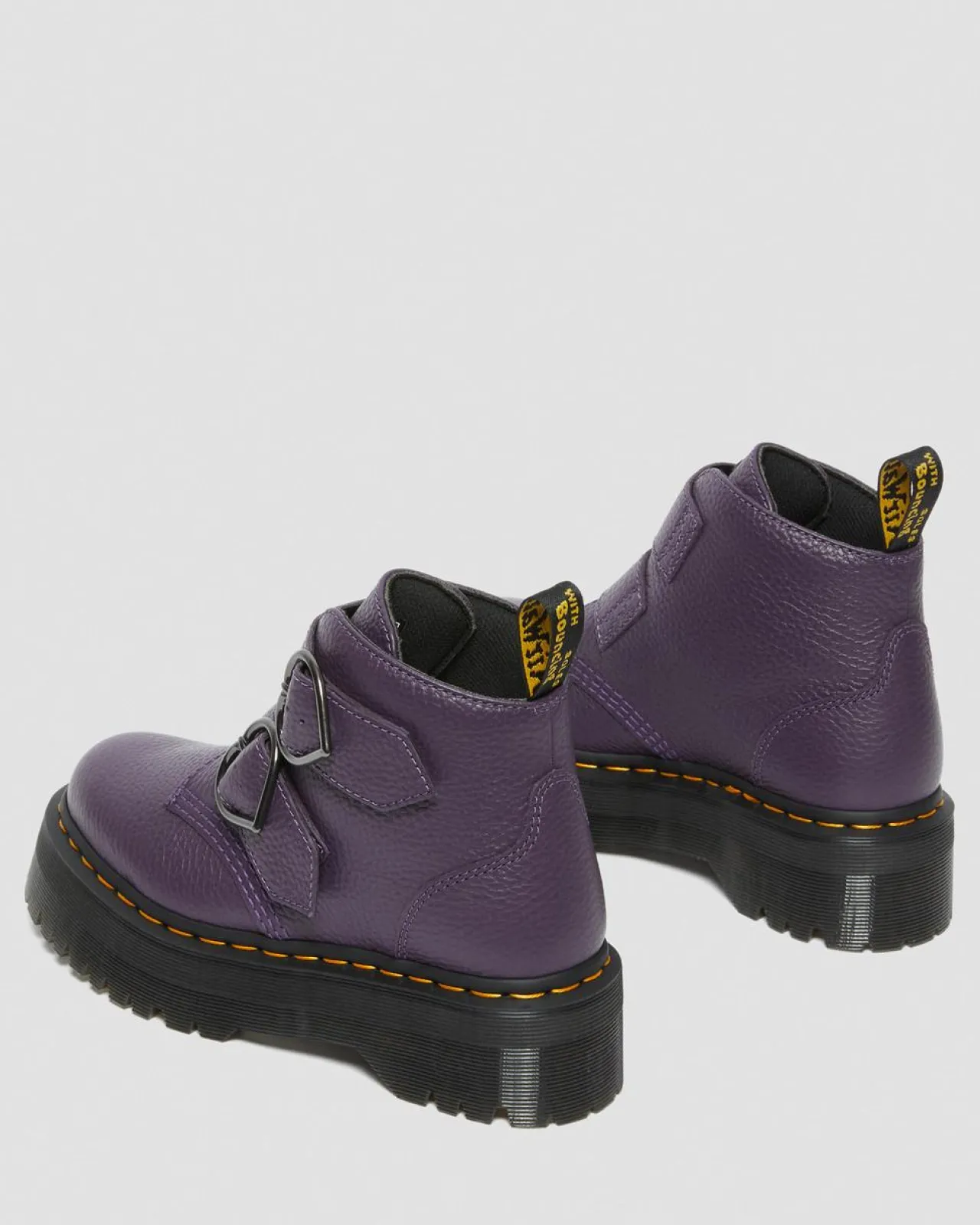 Dr. Martens Devon Heart Leren Platform Laarzen^WOMENS Platform Laarzen|Zachte Leren Laarzen