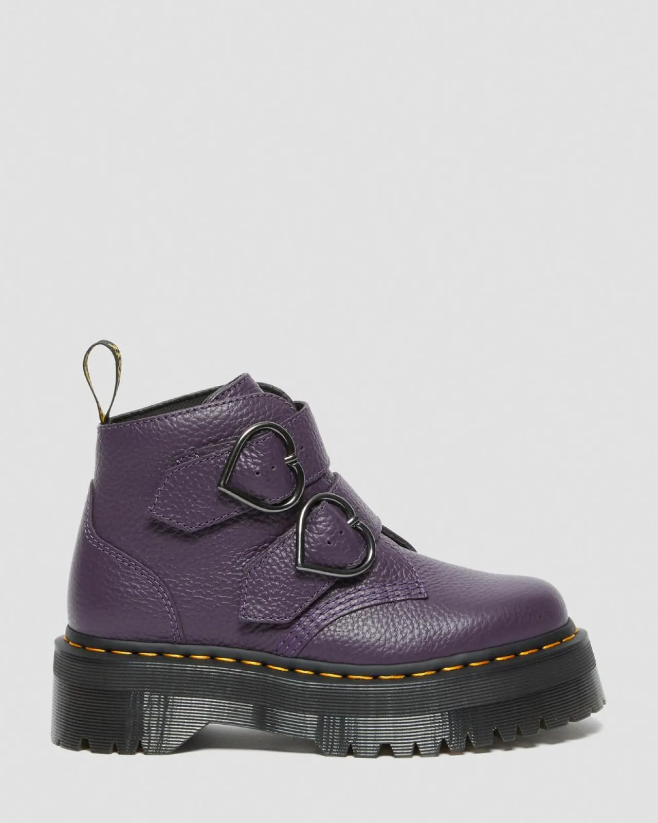 Dr. Martens Devon Heart Leren Platform Laarzen^WOMENS Platform Laarzen|Zachte Leren Laarzen