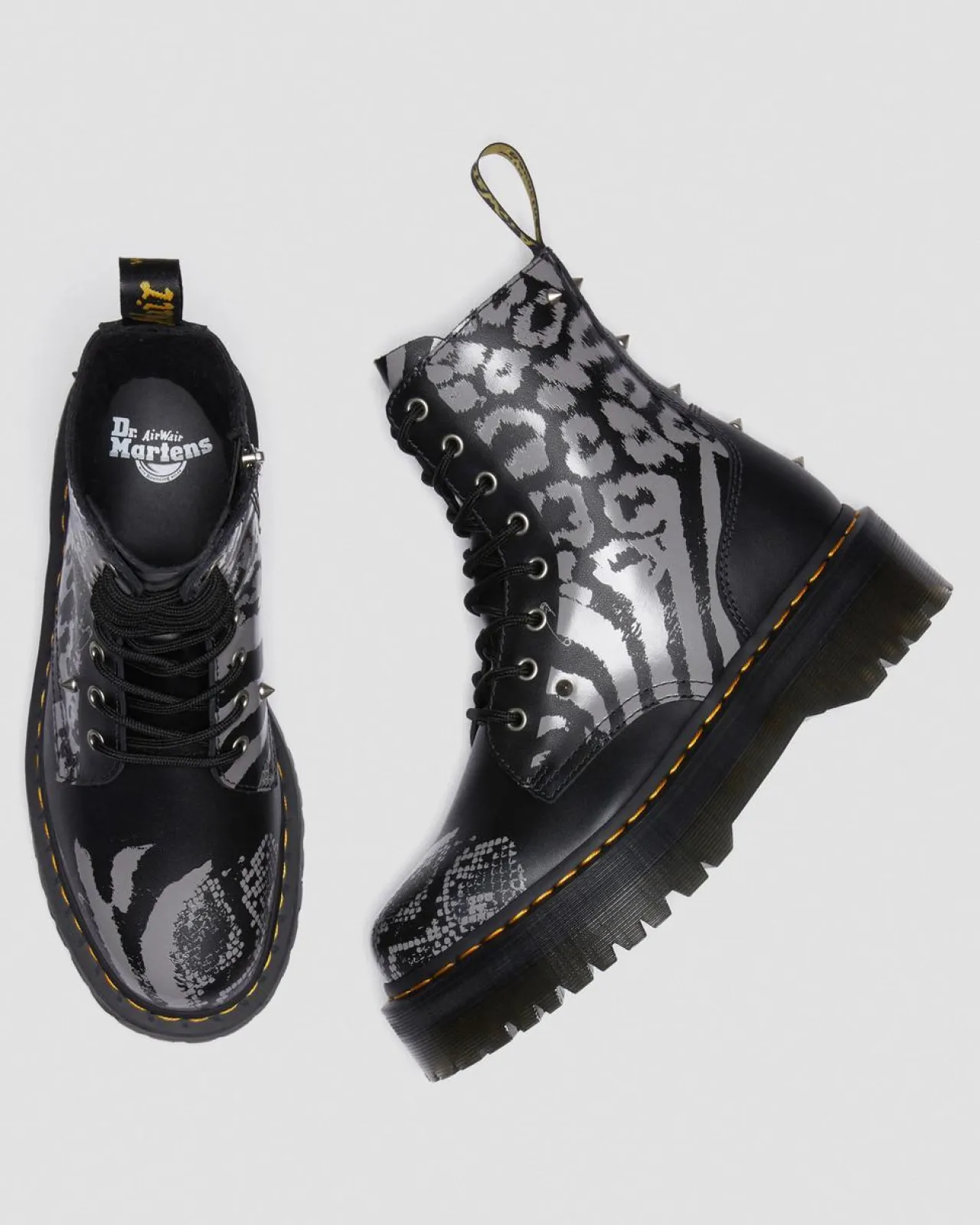 Dr. Martens Jadon Animal Clash Leren Platform Laarzen^UNISEX Platform Laarzen|Laarzen