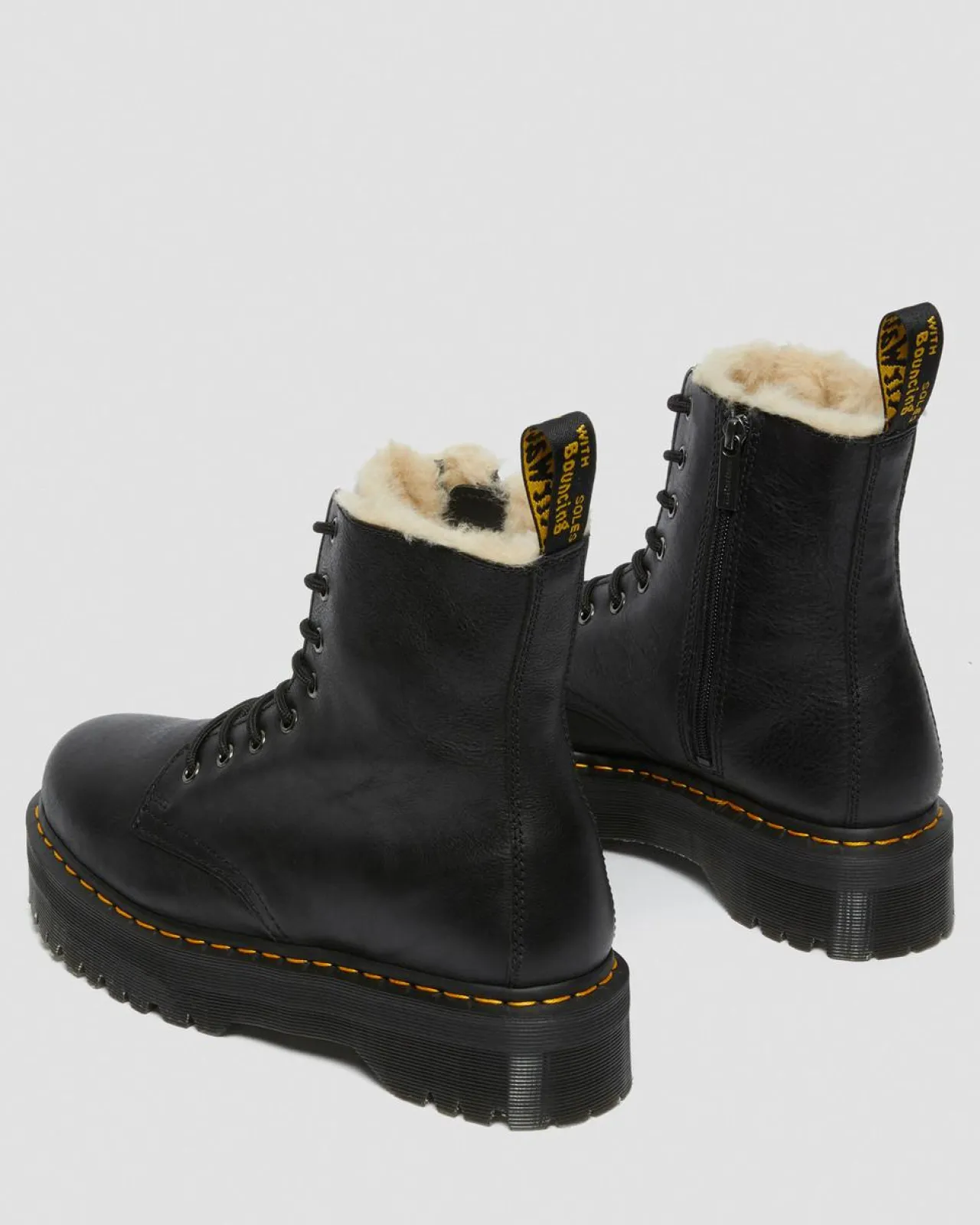Dr. Martens Jadon Imitatiebont Gevoerde Leren Platformlaarzen^WOMENS Winter Stijlen|Laarzen