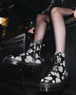 Dr. Martens Jadon Polka Dot Smooth Leren Platform Laarzen^WOMENS Platform Laarzen|Enkellaarzen
