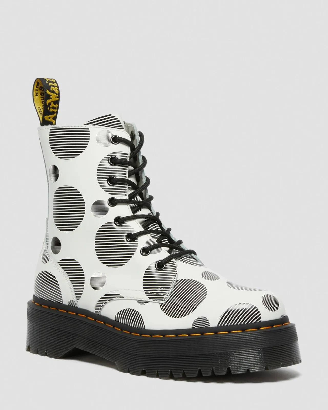 Dr. Martens Jadon Polka Dot Smooth Leren Platform Laarzen^WOMENS Platform Laarzen|Enkellaarzen