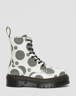 Dr. Martens Jadon Polka Dot Smooth Leren Platform Laarzen^WOMENS Platform Laarzen|Enkellaarzen