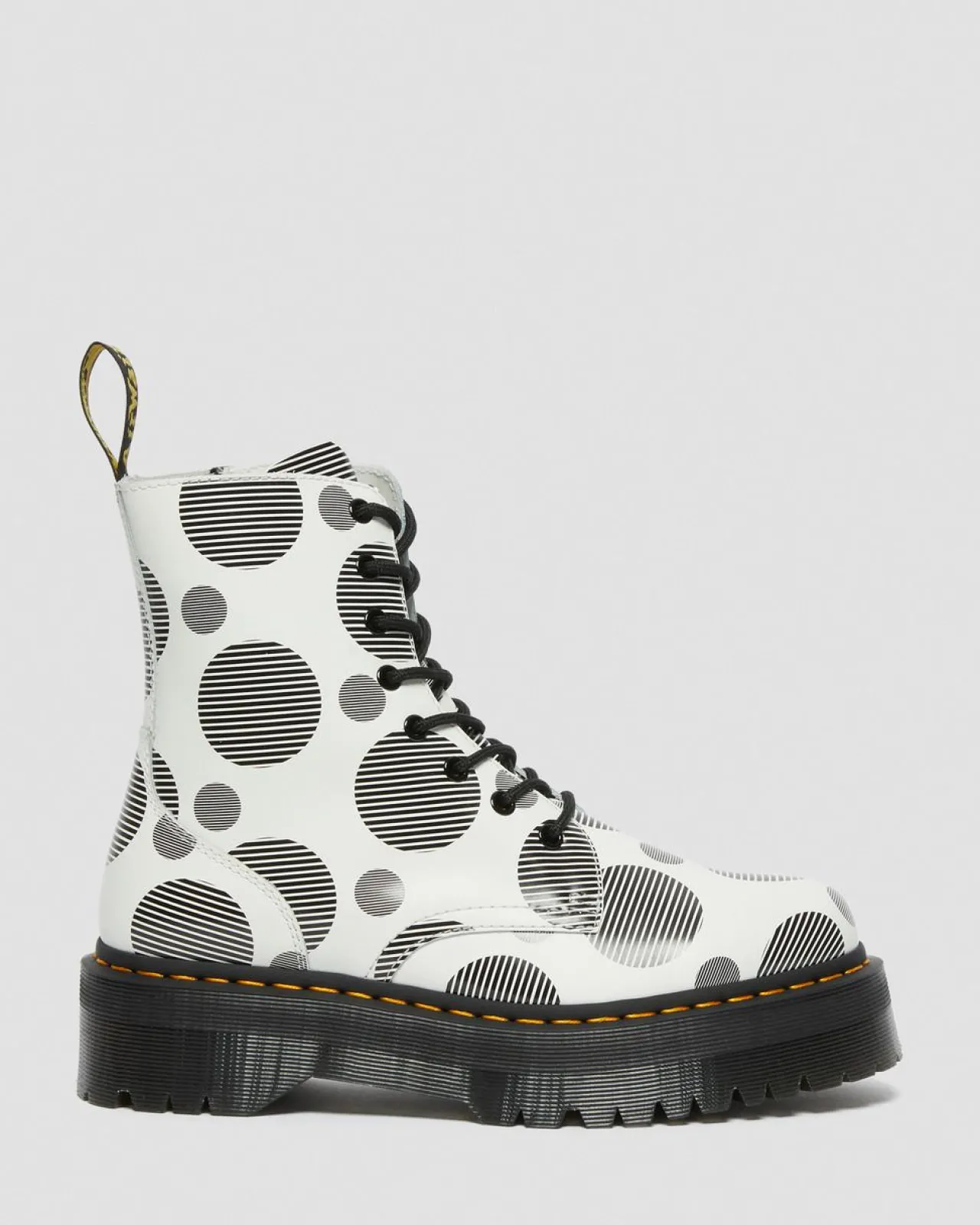 Dr. Martens Jadon Polka Dot Smooth Leren Platform Laarzen^WOMENS Platform Laarzen|Enkellaarzen