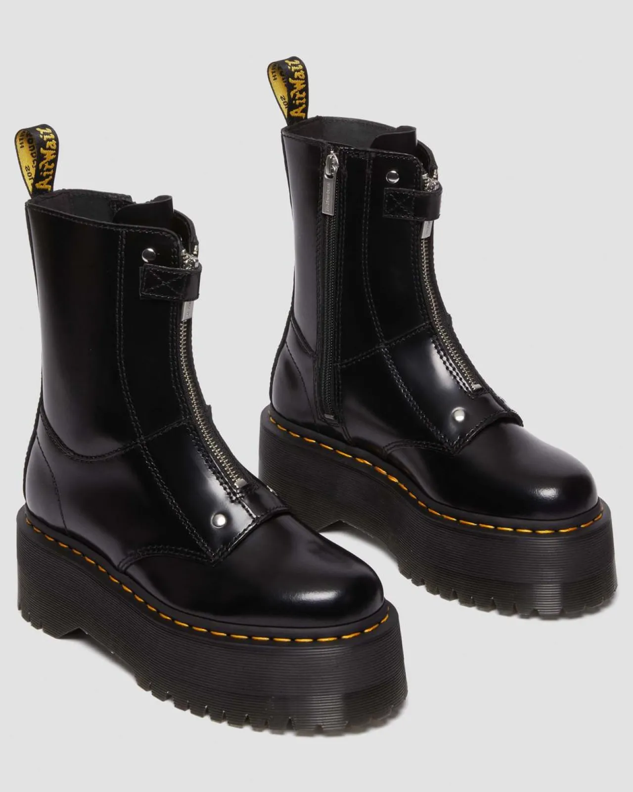 Dr. Martens Jetta Hi Max Buttero Leren Platform Laarzen^UNISEX Platform Laarzen|Laarzen