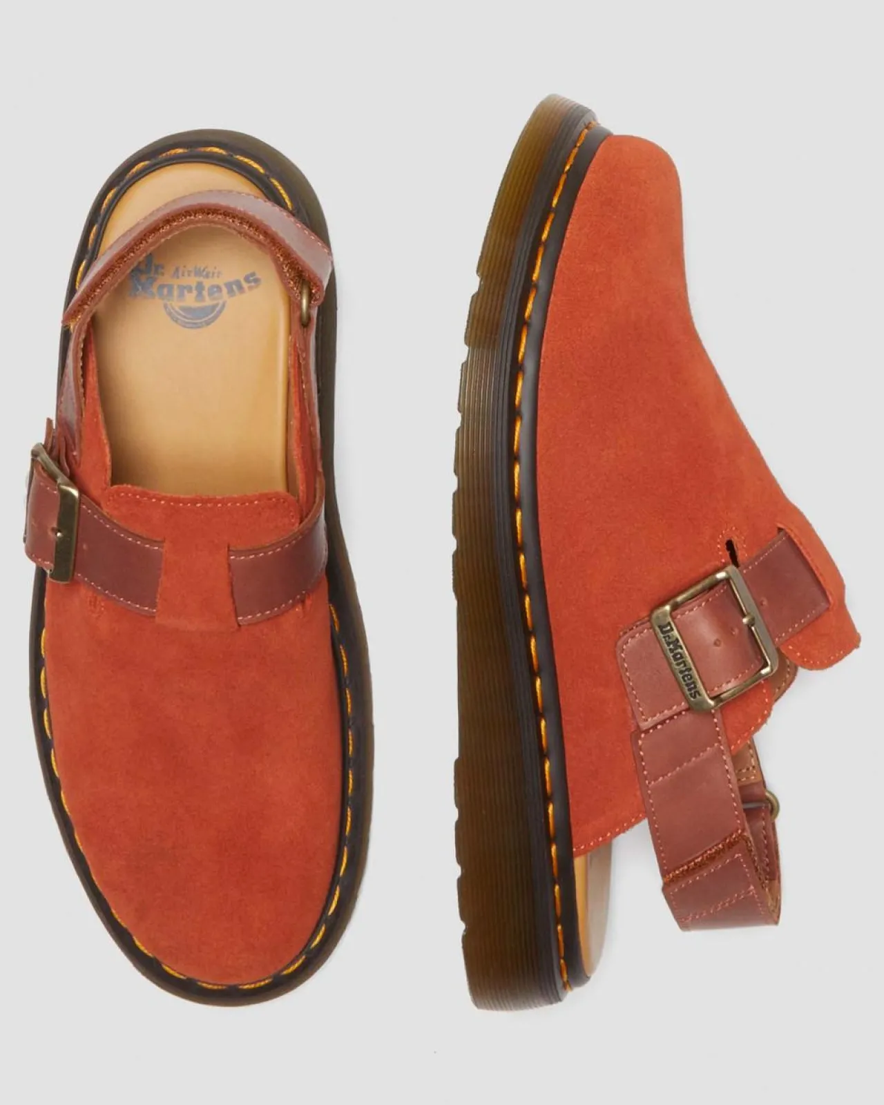 Dr. Martens Jorge II Suède & Leren Slingback Mules^MENS Suède|Casual Stijlen